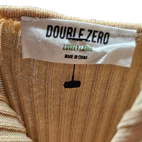 NEW Double Zero Ribbed Knit Nude Spaghetti Strap Midi Dress size Lovely Large - Picture 4 of 6